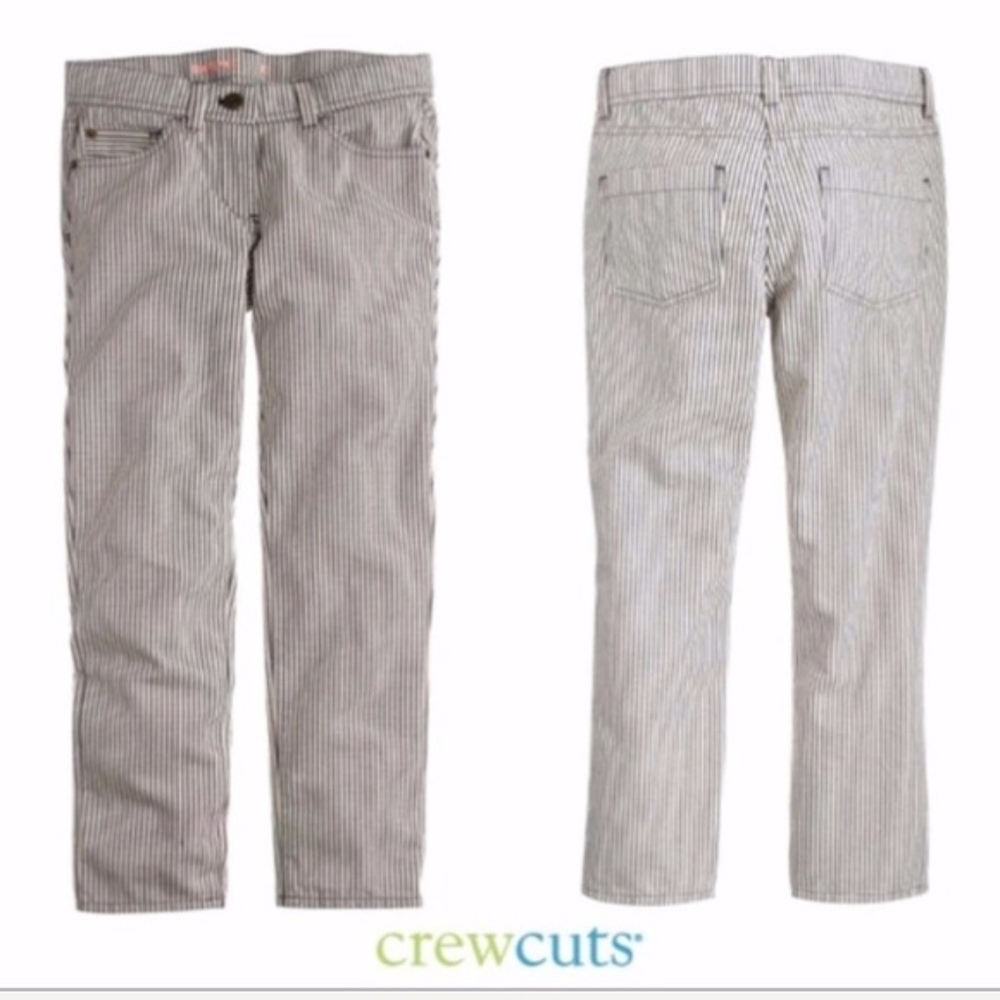 NWT Crewcuts Toothpick jean railroad striped, 10